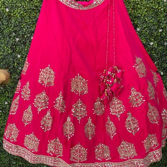 Beautiful pure silk lehnga, choli with real mirrorwork and embroidery. - Picture 5 of 7